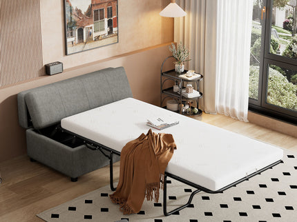 Twin Size Folding Ottoman Sleeper Bed With Mattress Convertible Guest Bed