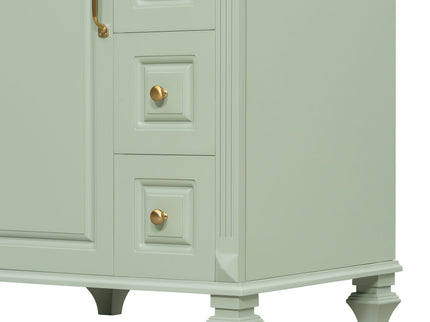 Freestanding Bathroom Vanity With Sink, 3 Drawers & Flip-Out Drawer
