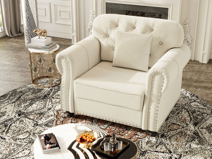 Sofa With Nailhead Trim And Rolled Armrests
