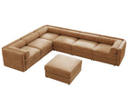 Light Brown / 2 Pc. 6 Seater Sectional, Ottoman