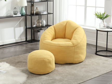 Bedding Bean Bag Sofa Chair High Pressure Foam With Footrest