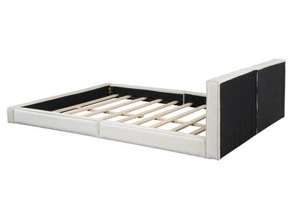 Upholstered Platform Bed, Grounded Bed With Solid Frame