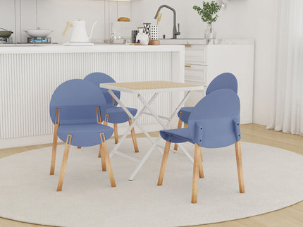 4 Piece Set Of Single Chairs With A Folding Square Table