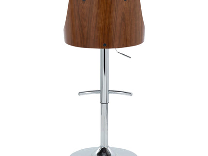 Gianna - Mid Century Modern Adjustable Barstool With Swivel With Rounded T Footrest (Set of 2)