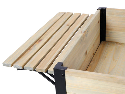 Raised Garden Bed With Metal Legs And Folding Storage Shelf