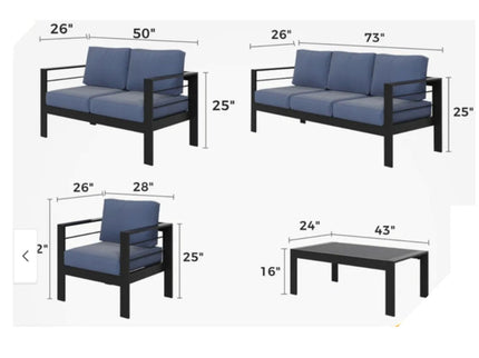 Outdoor Patio Set, All-Weather, Thick Cushions