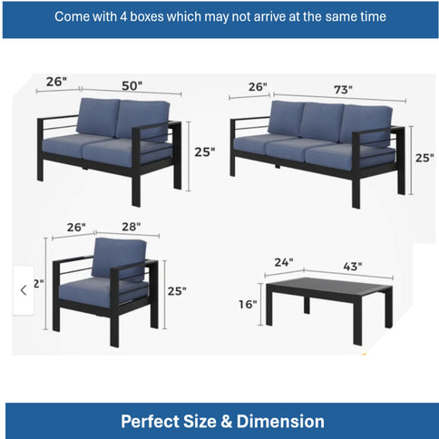 Outdoor Patio Set, All-Weather, Thick Cushions