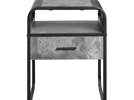 Raziela - End Table With Drawer - Black / Gray