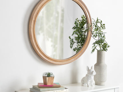 Round Wall Mirror With Ribbed Frame