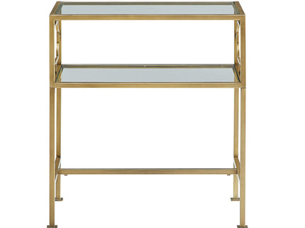 Grifton - Rectangular Glass Accent Table - Antique Gold