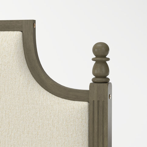 Farmhouse Platform Bed Frame & Tall Upholstered Headboard