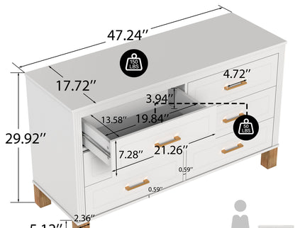 6 Drawer Double Dresser