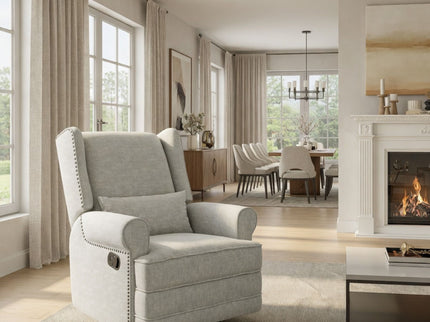 Extra Wide Swivel Recliner Glider Chair With Footrest