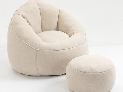 Bedding Bean Bag Sofa Chair High Pressure Foam With Footrest