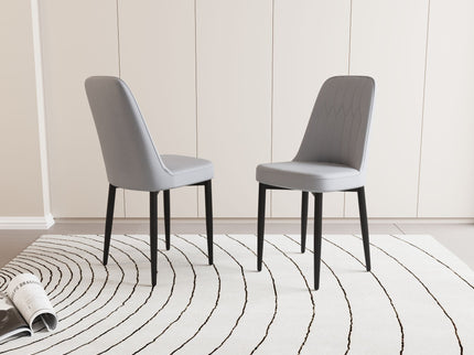 Modern Dining Chair With Cushions And Metal Legs
