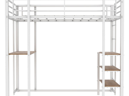 Bunk Bed With L-Shaped Desk And Dual Side Stairs