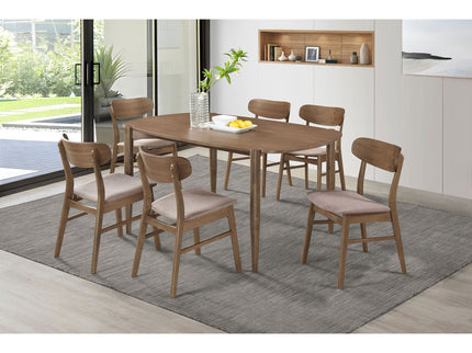 Whisten - Dining Set With Rounded Tabletop And Upholstered Chairs