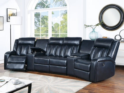 Reclining Sectional Sofa Set With Console Cup Holders USB Ports And Track Arms