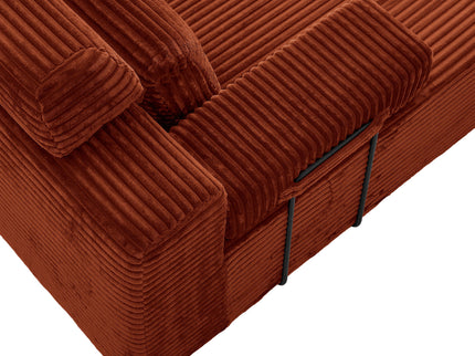 Sectional Sleeper Sofa & Storage Pockets, Modular Couch With Throw Pillows For Living Room