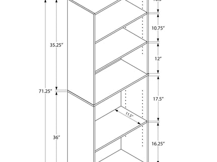 Bookshelf, Bookcase, 6 Tier, For Office, Transitional