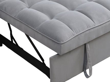 Modern Loveseat With Pullout Bed, Adjustable Reclining Backrest