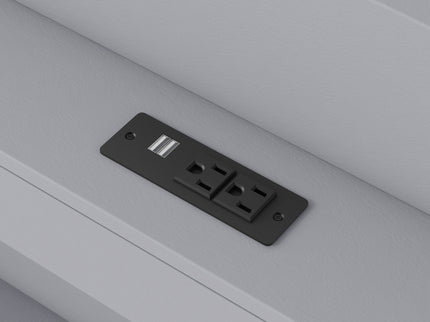 Platform Bed With LED Headboard, Charging Station, Trundle And 2 Drawers