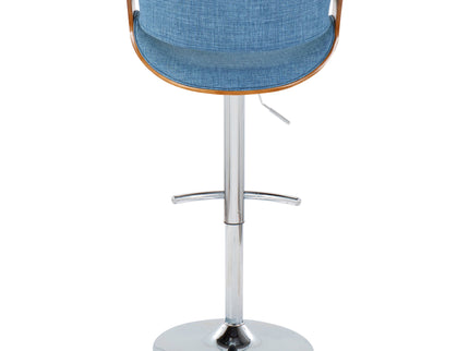 Curvo - Mid Century Modern Adjustable Barstool With Swivel With Rounded T Footrest (Set of 2)