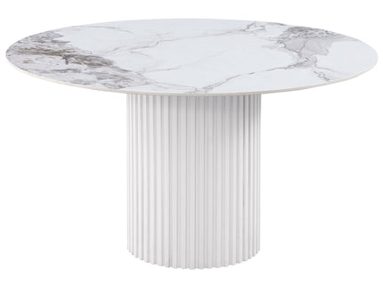 Quincy - Round Dining Table - White Marble