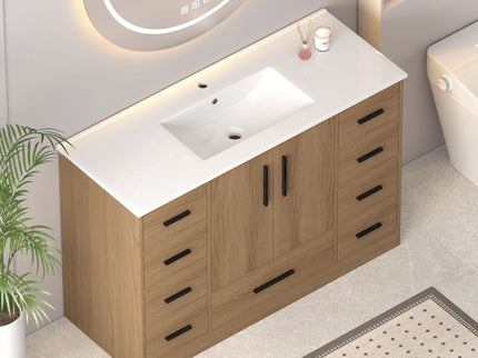 Bathroom Vanity With Abundant Storage 2 Soft Close Doors And 9 Drawers