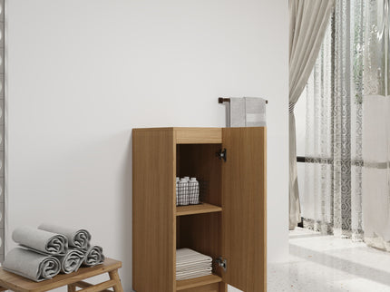 Slim Freestanding Bathroom Storage Cabinet - Light Oak