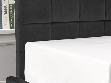 Storage Elegant Upholstered Tufted Bed Frame With Backrest And Armrests