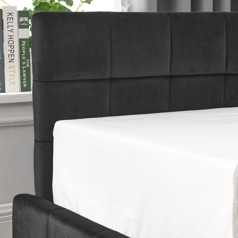 Storage Elegant Upholstered Tufted Bed Frame With Backrest And Armrests