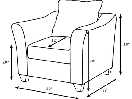 Paige - Flared Arm Chair - Charcoal Gray