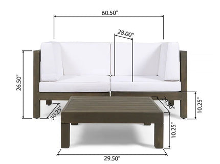Oana - 3 Piece Love Seat Set With Coffee Table