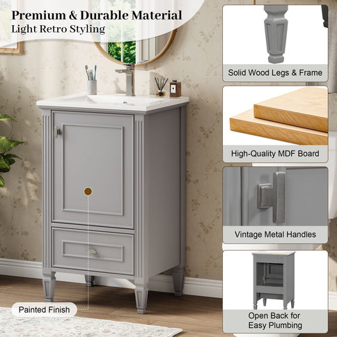 Retro Bathroom Vanity With Sink