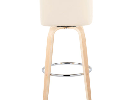 Toriano - Contemporary Fixed Height Barstool & Swivel With Round Footrest (Set of 2)