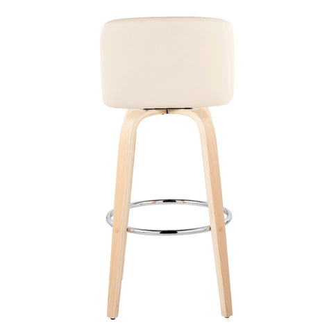 Toriano - Contemporary Fixed Height Barstool & Swivel With Round Footrest (Set of 2)