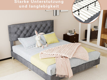Upholstered Bed With Tufted Headboard
