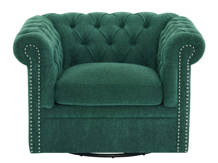 Chesterfield Style Swivel Club Chair With Button Tufted