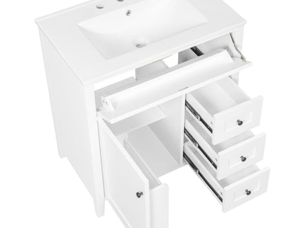 Bathroom Vanity With Sink, 3 Drawers And Adjustable Shelf