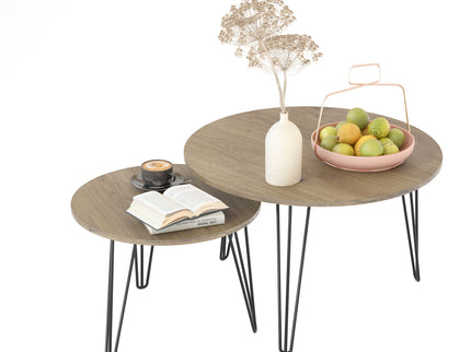 Round Nesting Coffee Table For Living Room (Set of 2)