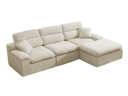 Corner Chaise Sofa With High Backrest