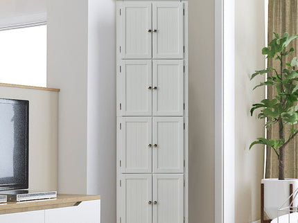 Tall Storage Cabinet With Doors And 4 Shelves For Living Room, Kitchen, Office, Bedroom, Bathroom, Modern