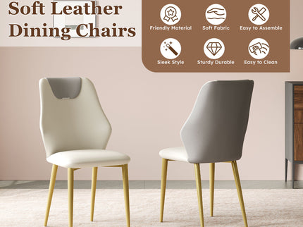 Dining Chairs (Set of 2) - Beige / Gray