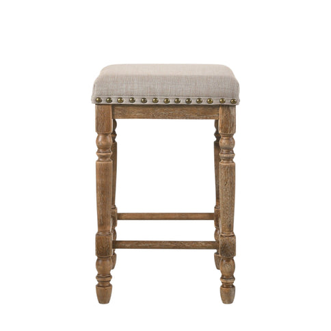 Farsiris - Weathered Counter Height Stool (Set 2) - Beige
