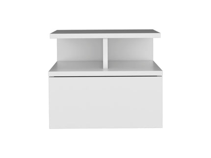 Flopini - Floating Nightstand With 1 Drawer, Compact Size - White