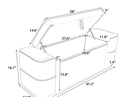Storage Bench Upholstered Ottoman Bed End Bench With Lift Top Storage