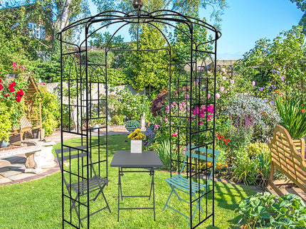 Metal Garden Arch Iron Garden Arbors Gazebo Dia High Birdcage Shape Pergola Pavilion For Wedding Ceremony