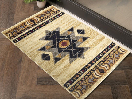 Tribes - 5'3" X 7'3" Southwest Area Rug Polypropylene - Cream