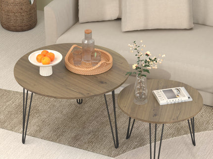 Round Nesting Coffee Table For Living Room (Set of 2)